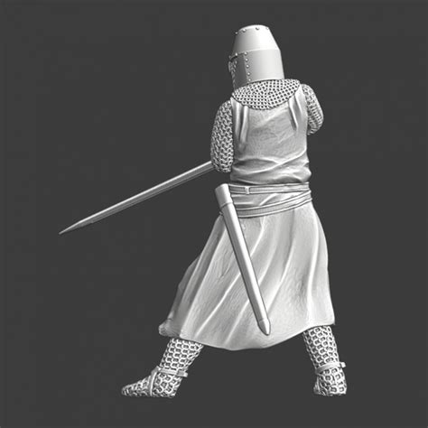 3D Printable Medieval Knight in defensive sword pose by Northern ...