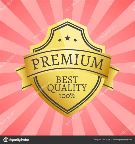 100 Best Quality Golden Label Topped By Star Gold Stock Vector Image By