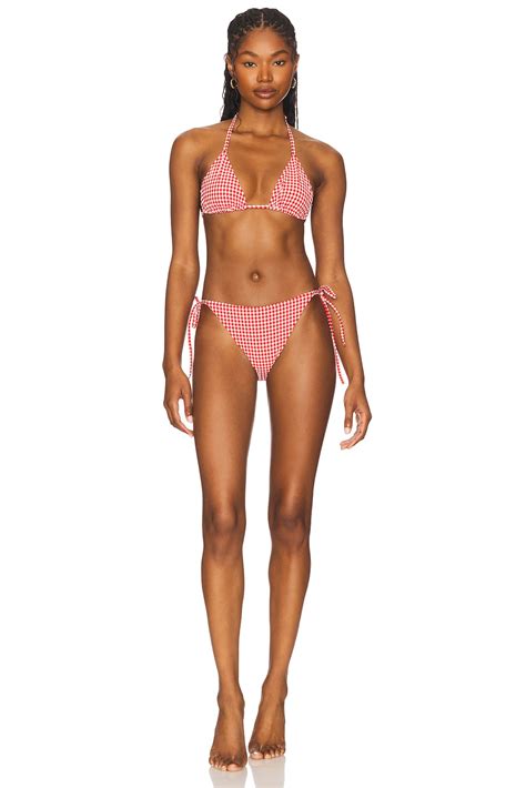 Hunza G Sabrina Bikini Set In Red Gingham REVOLVE