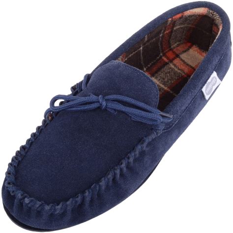 Men’s Suede Moccasin Slipper – Soft Step – Cotton Lining – Snugrugs