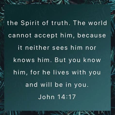 John 1417 The Spirit Of Truth The World Cannot Accept Him Because It