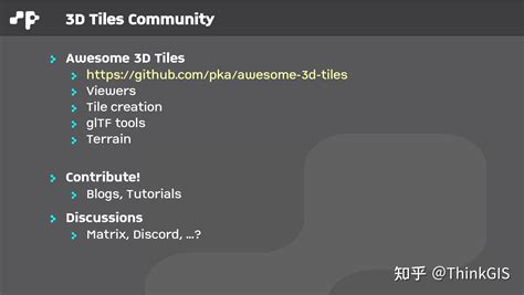 Foss4g 2022 分享 “3d Tiles Next” 最全的 3d Tiles 技术文档，先收藏 知乎