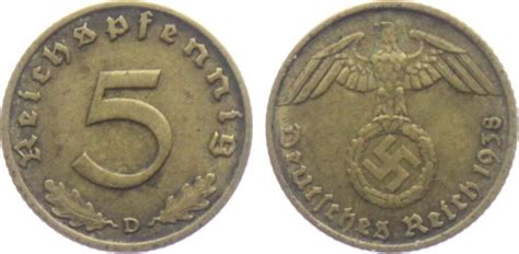 Drittes Reich D Reichspfennig Mit Hakenkreuz Vf Ef Ma Shops