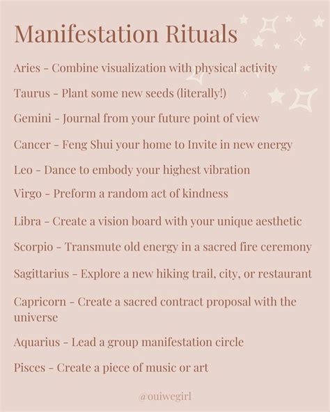 Manifestation rituals for every zodiac sign | Manifestation, Rituals ...