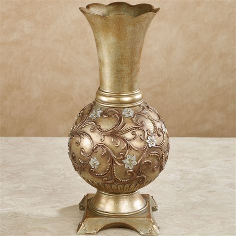 Brynne Traditional Floral Metallic Decorative Table Vase