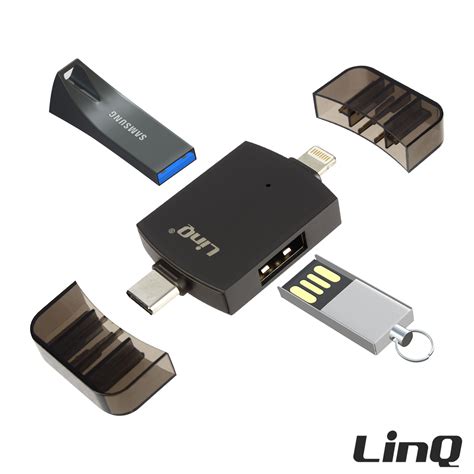 Adaptador Otg Em Usb C Lightning Para X Usb F Mea De