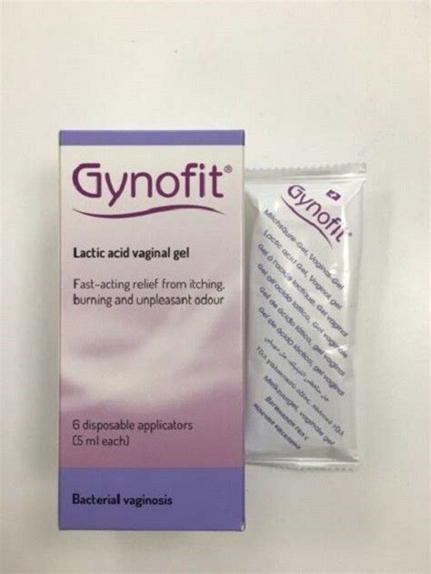 GYNOFIT Lactic Acid Vaginal GEL 6 Individual 5ml Helps Of Bacterial