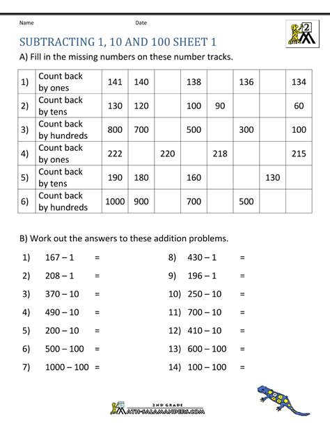 Subtraction Worksheets For Grade 1 Within 10