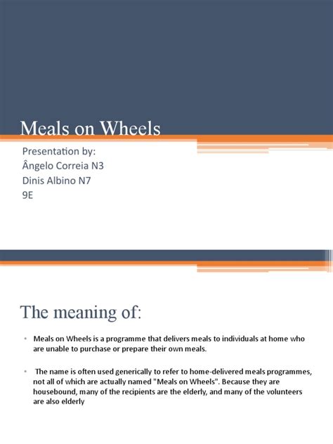 Meals On Wheels | PDF