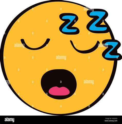 Personaje De C Mic De Cara Emoji Dormido Imagen Vector De Stock Alamy