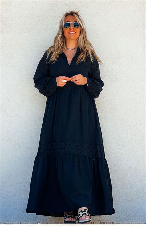 Robe Amelia Longue Noire Banditas Robes Boh Mes Boutique Keva