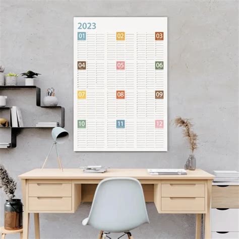 YEARLY WALL PLANNER Large 2023 Calendar Year Plan Monthly Planner EUR