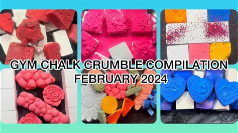 Soft Crispy Gym Chalk Crumble Compilation February 2024 Asmr