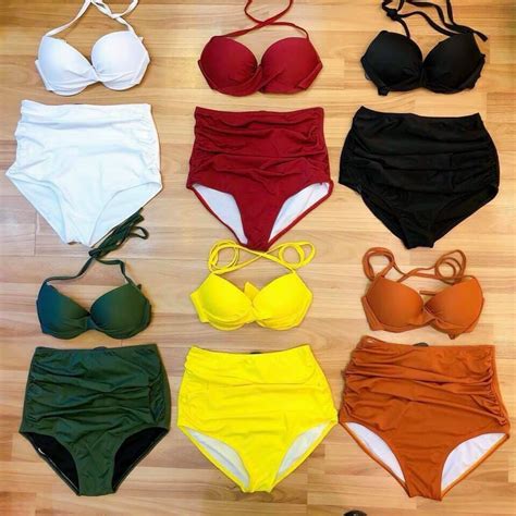 BEAUTIFUL Swimwear Piece Bikini With Super Bust Enhancing Underwire Top Mixed With High