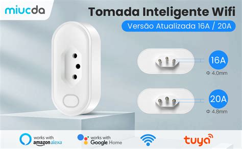 MIUCDA Tomada Inteligente Wifi 20A Consumo De Energia Smart Home