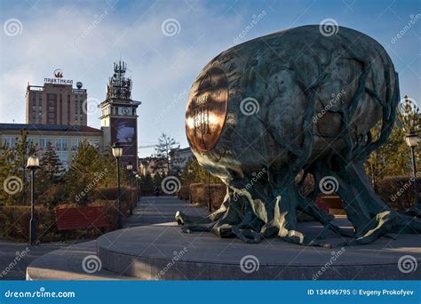 Sukhbaatar Square Or Genghis Khan Square With The Statue Of Mongolian ...