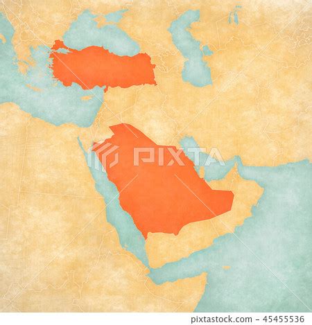 map  middle east saudi arabia  turkey stock illustration