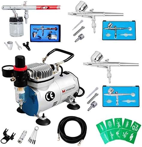 Voilamart Complete Airbrush Kit With Compressor 1 6HP High Performance