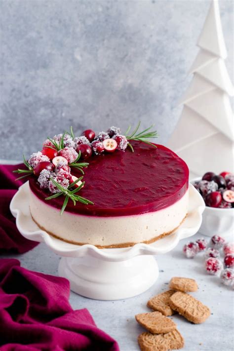 No Bake Dinkel Spekulatius Cranberry Cheesecake Ohne Gelatine