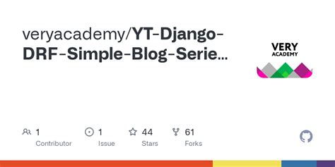 GitHub Veryacademy YT Django DRF Simple Blog Series JWT Part 3