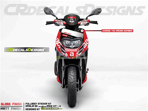 Aprilia Sr Custom Decals Wrap Stickers Race Edition Kit Cr