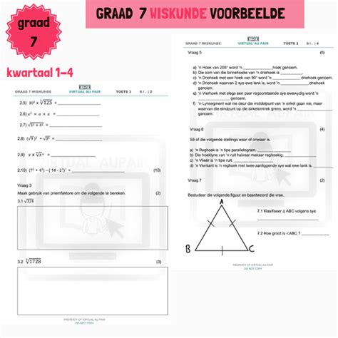 Graad 7 Wiskunde Oefenvraestelle Met Memos Kwartaal 1 4 Teacha