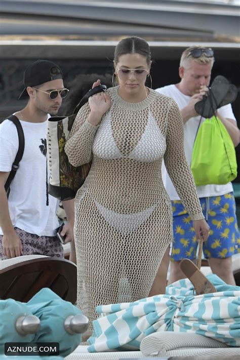 Ashley Graham Sexy On The Beach In A White Bikini AZNude