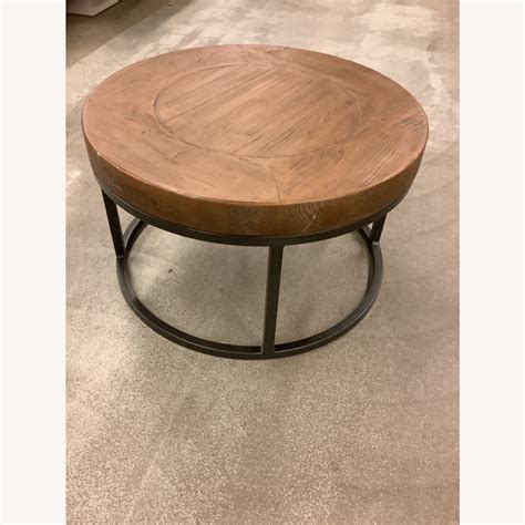 Pottery Barn Malcolm Round Coffee Table 25 Inch AptDeco