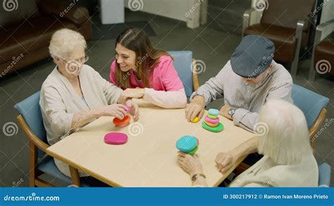 Top View Of A Daily Scene In A Nursing Home Stock Footage Video Of