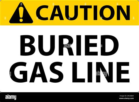 Caution Sign Buried Gas Line On White Background Stock Vector Image And Art Alamy