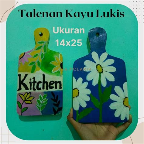 Jual Talenan Kayu Lukis Bisa Custom Tatakan Kayu Aesthetic Shopee