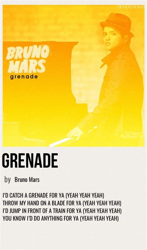 Grenade bruno mars polaroid poster – Artofit