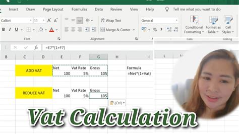 Ms Excel Tutorial Vat Calculation How To Compute Vat In Excel Momanddaughterjourney Youtube