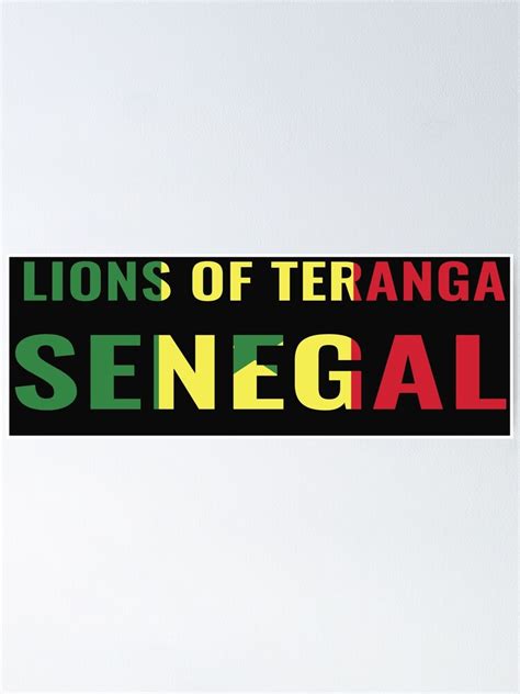 Lions Of Teranga Senegal World Cup Qatar 2022 Football Soccer Poster