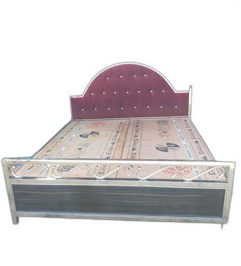 Ss And Plywood Powder Coated Stainless Steel Double Bed Without