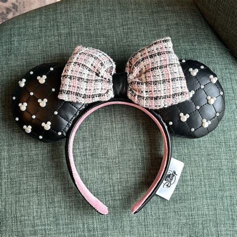 Disney Accessories Disney Parks Tweed Quilted Chanel Pearl Minnie