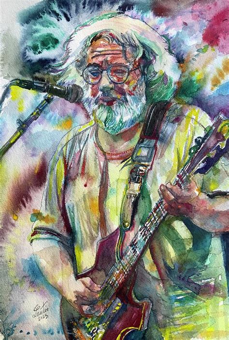 JERRY GARCIA Watercolor Portrait 23 Painting By Fabrizio Cassetta