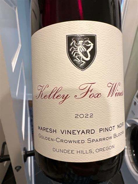 2022 Kelley Fox Wines Pinot Noir Maresh Vineyard Golden Crowned Sparrow