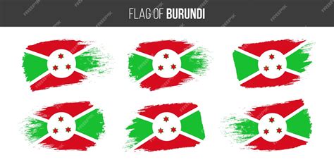 Banderas De Burundi Trazo De Pincel Grunge Vector Ilustración Bandera