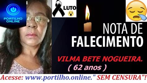 Nota De Falecimento Funer Ria Frederico Ozanan Informa Portilho