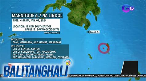 Magnitude 6 7 Na Lindol Niyanig Ang Ilang Bahagi Ng Mindanao BT