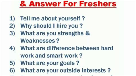 Basic Interview Question And Answer For Freshers Youtube