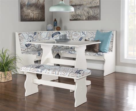 Linon Sasha Wood Corner Dining Breakfast Nook With Table Storage