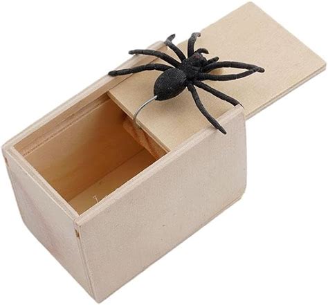 Amazon New Funny Scare Box Wooden Prank Spider Hidden In Case