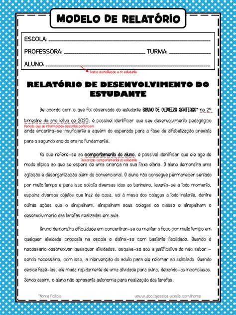 Relatorio De Aprendizagem - Modelo de Relatório de Aprendizagem Do Aluno-1 | PDF