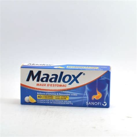 Maalox Chewable Tablets Sugar Free Lemon Flavour To Relieve Stomach