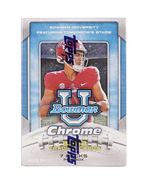 2022 Bowman Chrome University Football 7 Pack Blaster Box Pink