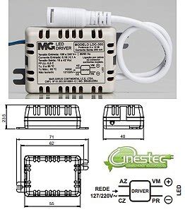 FONTE DRIVE PARA LED CORRENTE CONSTANTE 6 A 12W Cinestec