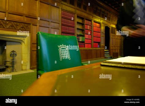 Palace Of Westminster House Of Commons Government Politics London Desk Seat Detail Lobby England