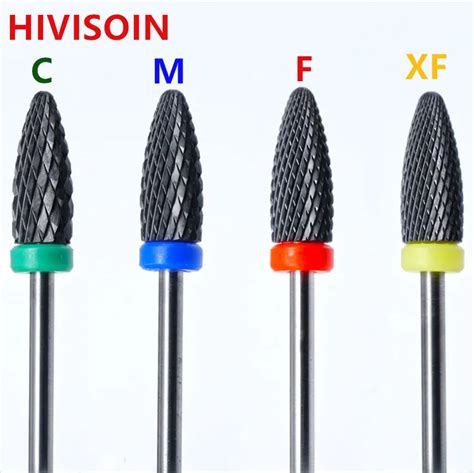 Black Ceramic Nail Drill Bit Flame Bit C XF Nail Files Buffers